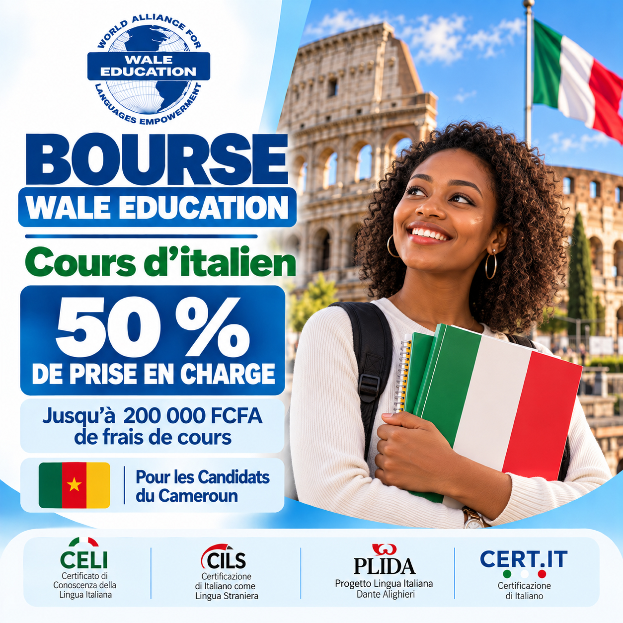 Bourse Cours de langue WALE Education Cameroun 2026-2027