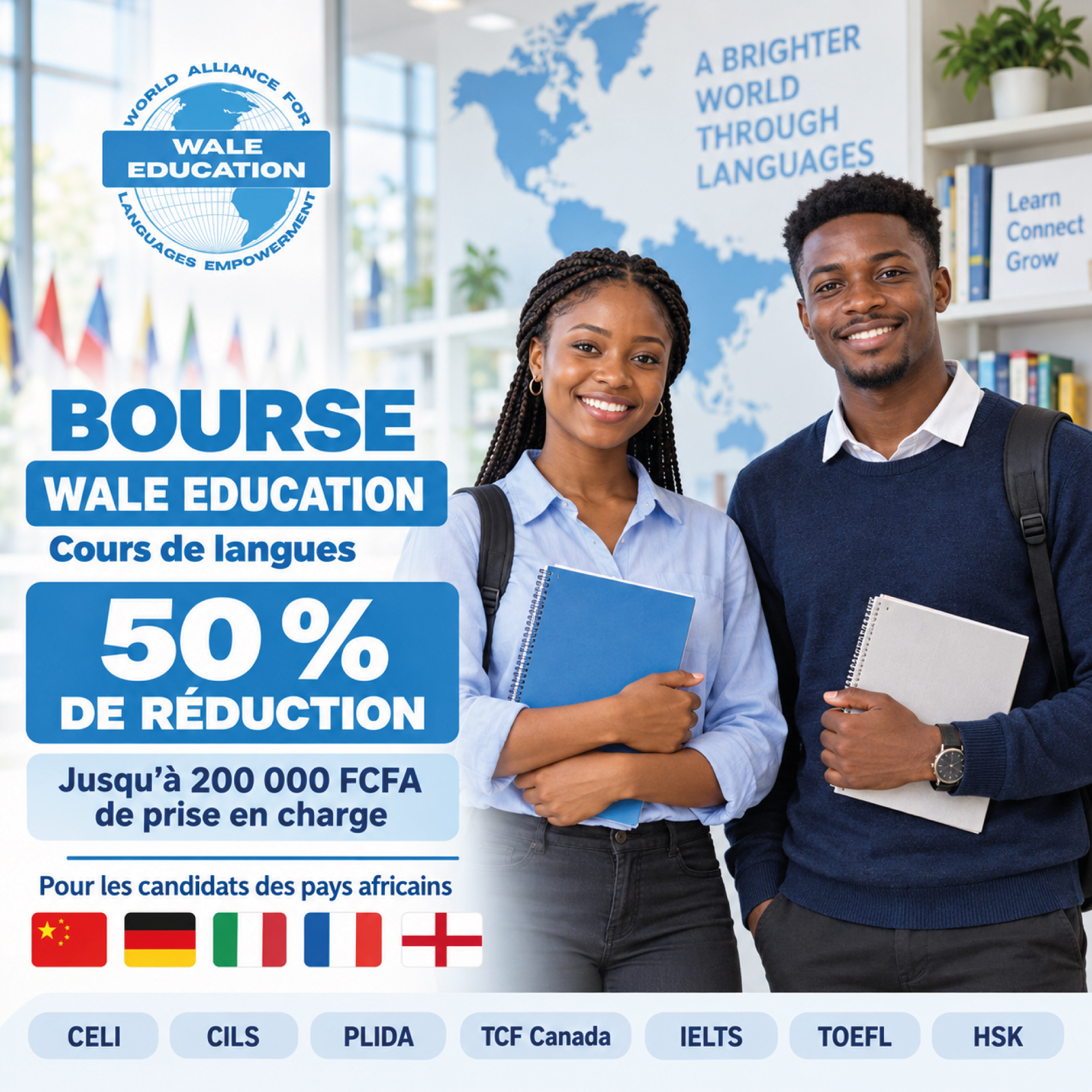 Bourse linguistique WALE EDUCATION 2026-2027
